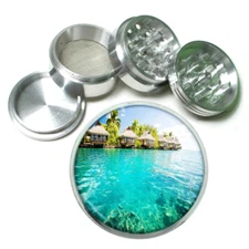 Bora Bora  D1 Theme Aluminum Herb Grinder 63mm 4 Piece Hand Mueller 