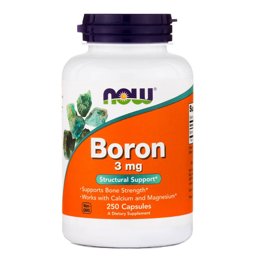 NOW FOODS Boron, 3mg - 250 caps - Boro - supporto strutturale