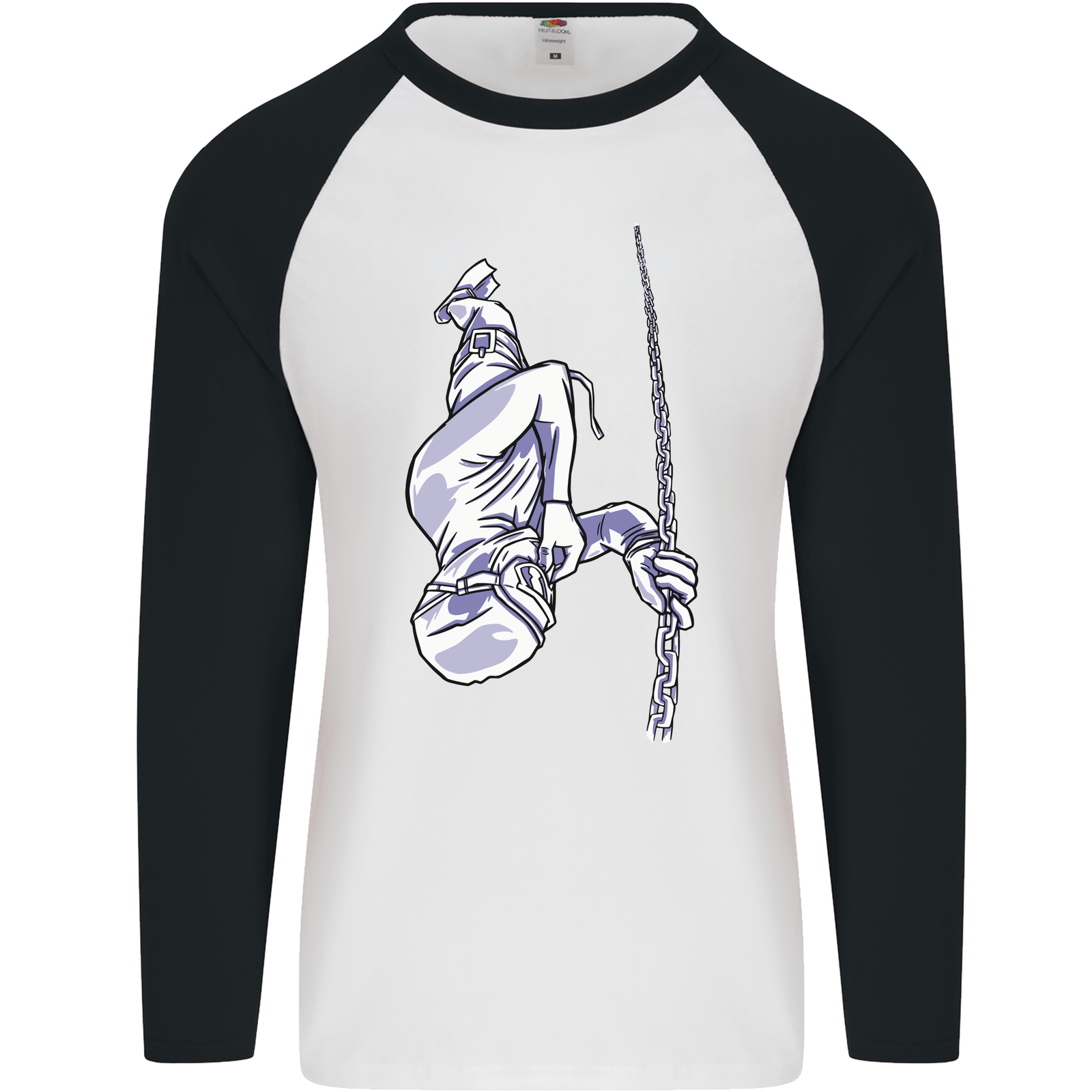 Freediving Chain Diver Scuba Diving Mens L/S Baseball T-Shirt