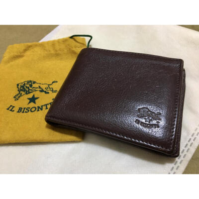 IL BISONTE Ilbisonte Italian Leather Bi-Fold Wallet Dark Brown | eBay