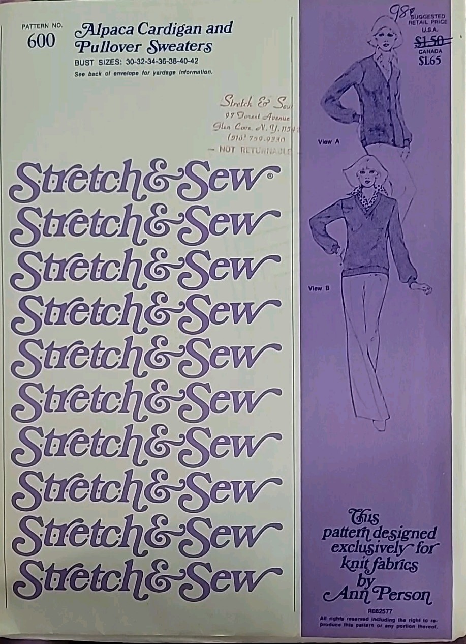Cardigan Pullover Sweaters By Stretch an Sew Pattern  Bust Size 30 to 42-image