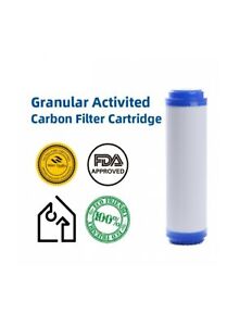Single 2.5 X 20 in Granular Activated Carbon GAC Filter Cartridge 10 Micron 