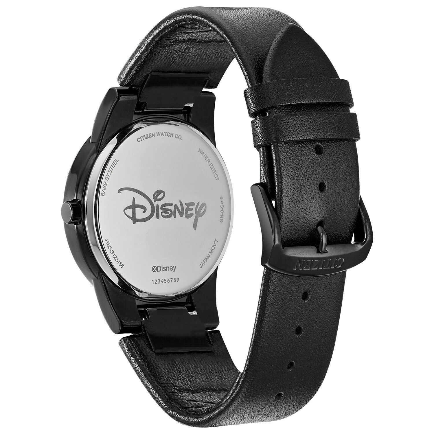 Citizen Eco-Drive Disney Mickey Mouse Men's Black Leather 40mm Watch  AU1069-06W