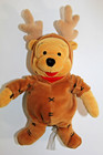 Disney Store Winnie The Pooh Bear Reindeer Bean Bag Plush Stuffed 1999 Christmas — photo 2