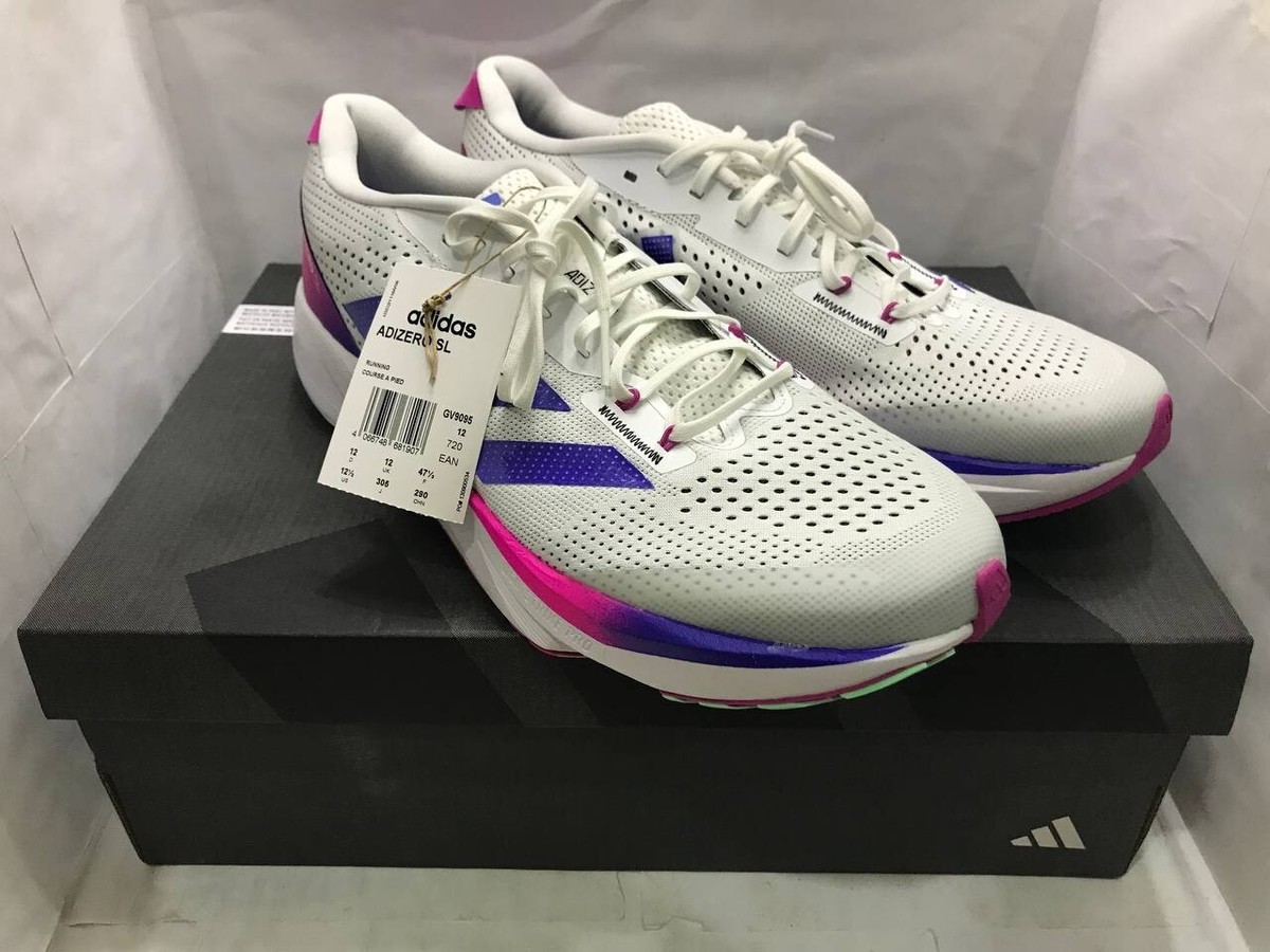 adidas Adizero SL Men\'s Running Shoes White Lucid Blue Fuschia  Size 11 GV9095 Adidas Adizero SL White Lucid Blue Fuchsia | Mercari main image 4