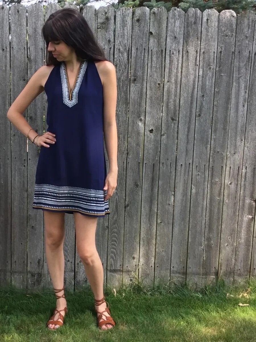 Chana Embroidered Dress THML Dress Size Small Navy Blue Stitch Fix | eBay Chana Embroidered Dress THML Dress Size Small Navy Blue Stitch Fix | eBay