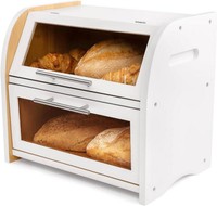 Brotkasten Bambus BelüFtung Regale Sichtfenster Holz 40X26X37