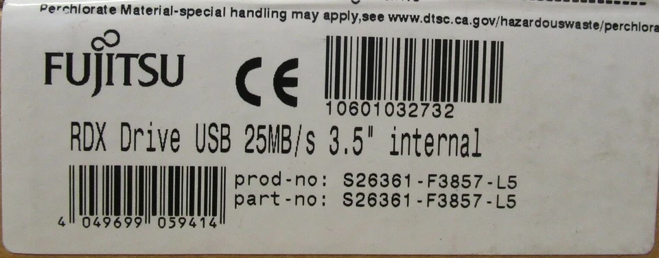 NEW Fujitsu RDX QuikStor RDX1000 160GB/s Internal Backup Drive S26361-F3857-L5 - Image 4 of 4