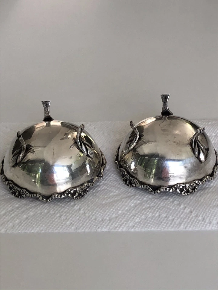 Juego de platos/tazones de plata persa vintage con sello 800 Foto 2 de 4