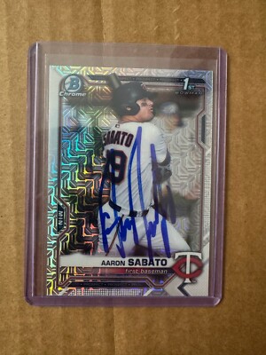 2021 Aaron Sabato 1st Bowman MOJO In Person IP Autograph Bowman Auto Twins