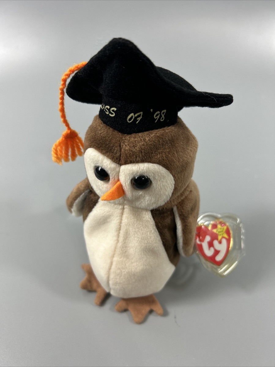 Ty beanie Baby Wise the Owl-Class of 1998 Graduation Plush-Retired