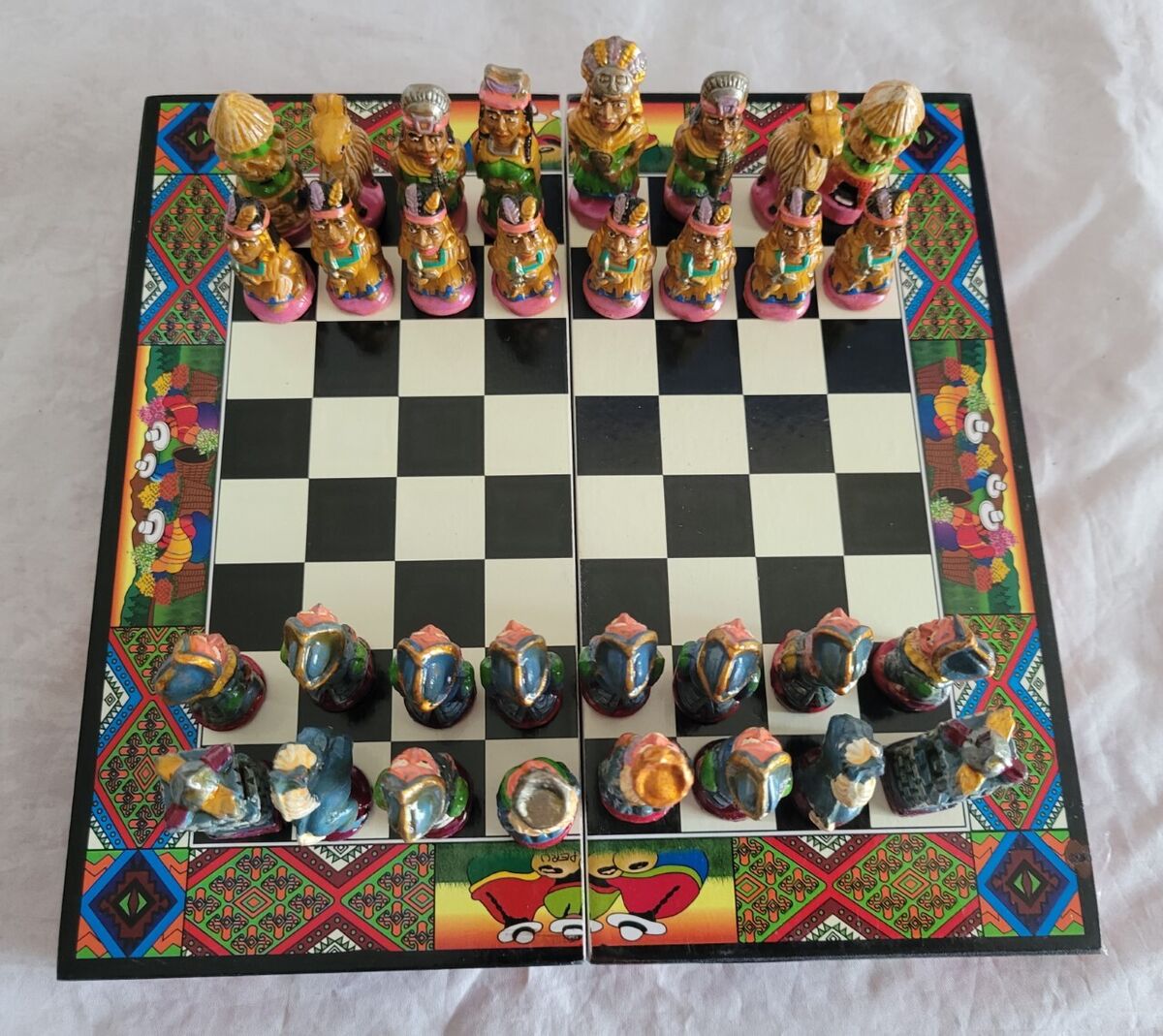 Peruvian Chess Games Wooden Chess Games Inca Chess Game 