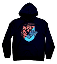 Game Of Thrones Graphic Print Logo Mens Medium Pullover Hoodie NWOT
