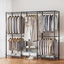 Large Heavy Duty Garment Rack Clothes Rack Freestanding Closet Clothing Shelves