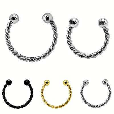 6 Fake Nasenpiercing Ringe Gold - Dünnes Design Für Nase, Ohr & Lippe