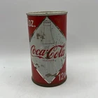 Vintage Antique Coca Cola Coke Flat Pull Tab Opened Can Red 12 Oz Collectible