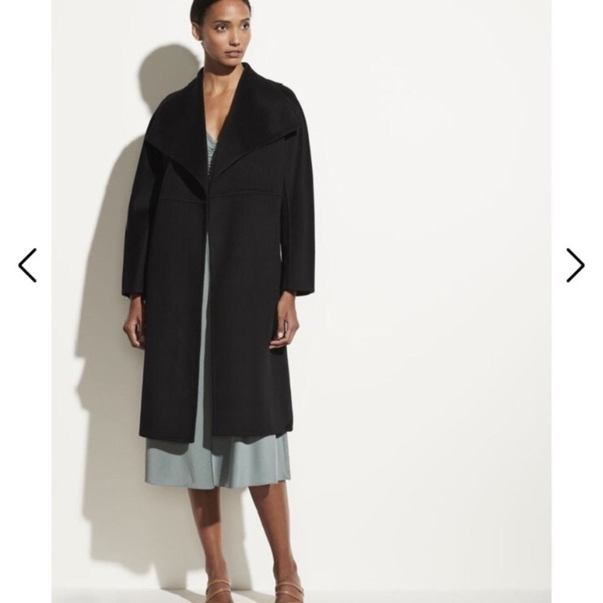 Vince Hooded Wool Cashmere Coat Vince Coat Drape Front Wool