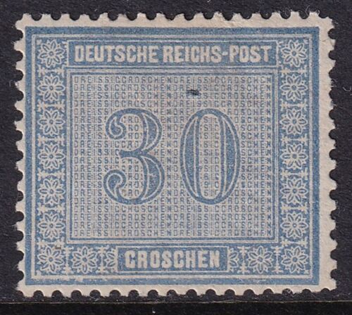 GERMANIA 1872 Numero 30g Blu SG 15 MH/* (CV £170) - Foto 1 di 1