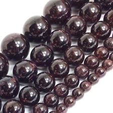 Birthstone Gemstone Garnet Round Loose Beads Spacer 15" 4mm 6mm 8mm 10mm 12mm