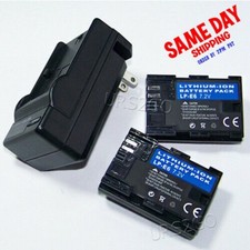 2x 2000mAh LP-E6 Li-ion Battery External Charger for Canon EOS 5D Mark IV Camera