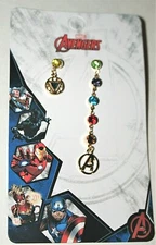 Pair Marvel Comics Iron Man Arc Avengers Infinity Stones Uneven Earrings New MOC