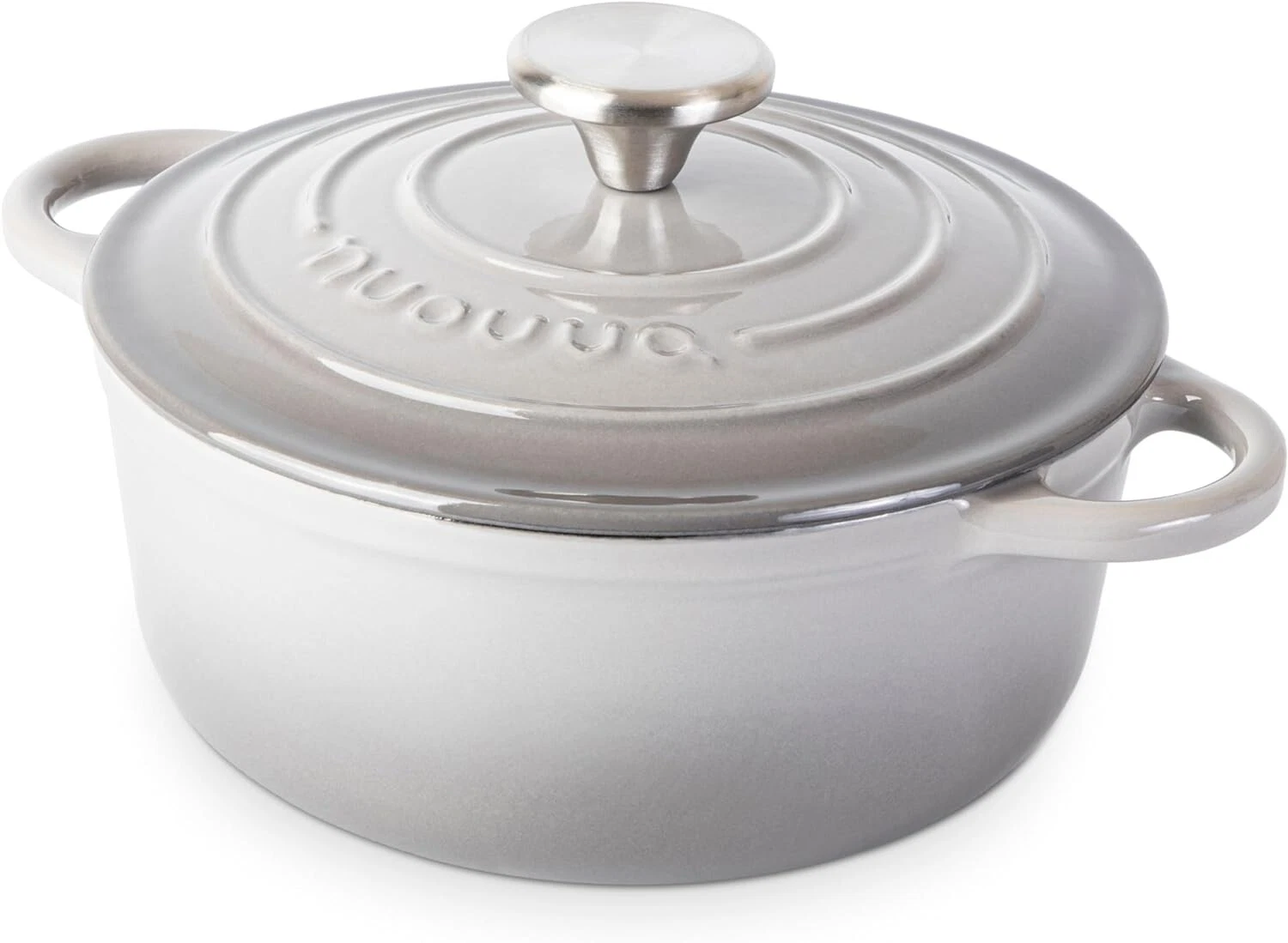 Sturdy Non-Stick Grey Cast Iron Dutch Oven – 2.1 Quart for Effortless Cooking