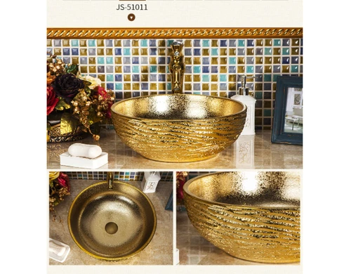 NewEuropeanfashiongold/silverceramicbathroombasinsinkwithwaterfallfaucetspout - Picture 9 of 46