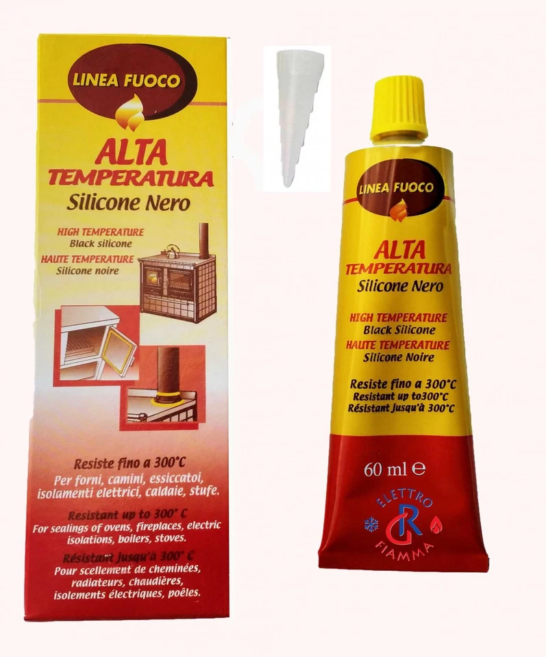 YES SILICONE SIGILLANTE MASTICE ALTA TEMPERATURA CAMINO FORNO MOTORI STUFA A PELLET