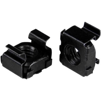 StarTech.com M6 Cage Nuts - 100 Pack, Black - M6 Mounting Cage Nuts for Server R