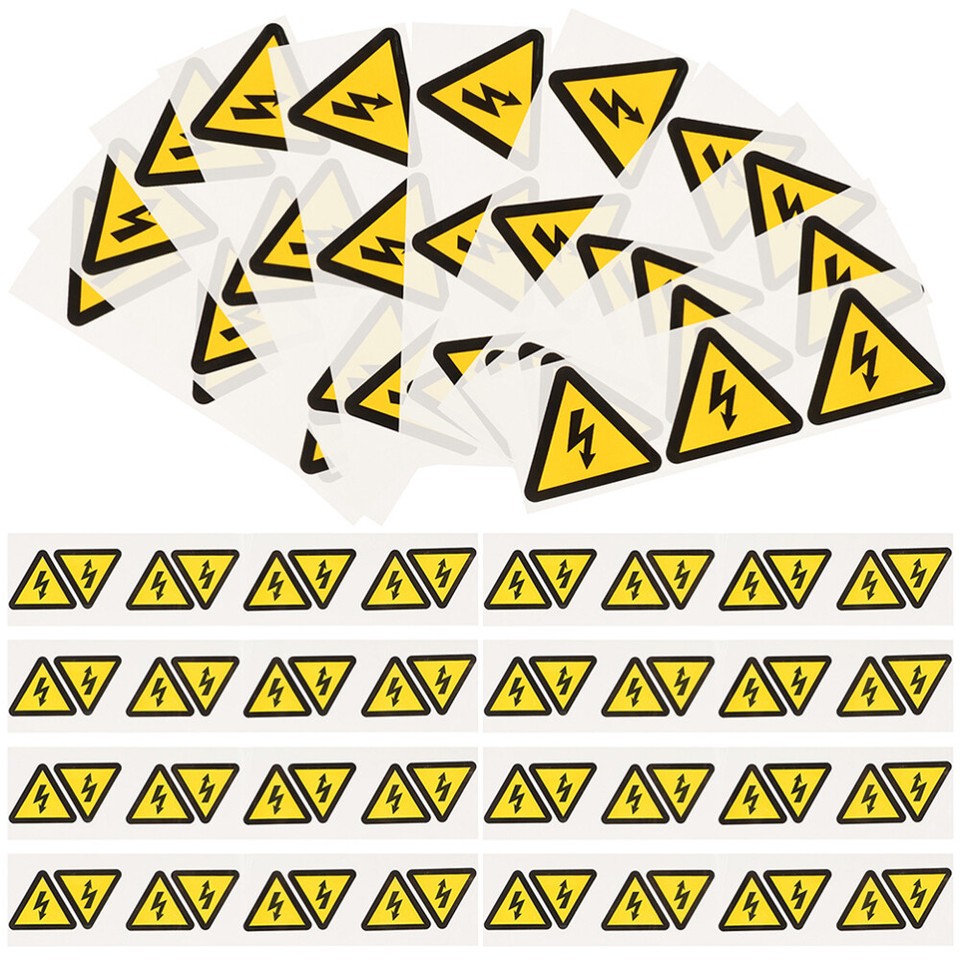 24 Pcs Electric Panel Labels Stickers Yellow Warning Triangle eBay