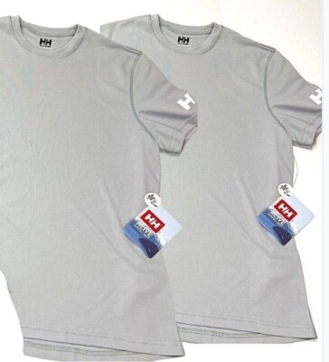 $60 Set of 2 Mens  S/S Helly Hansen Tech T's XCOOL NWT Size S Shirts Gray