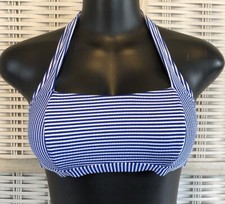 NWT Cupshe Bikini Top Size Small Blue White Striped  