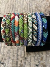 NEW 10 SET - Bracelet- Made in NEPAL - 100 Handmade seed beaded Bangle Gift