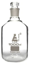 Eisco 1000ml Reagent Bottle, Narrow Mouth Hexagonal Stopper - Borosilicate Glass