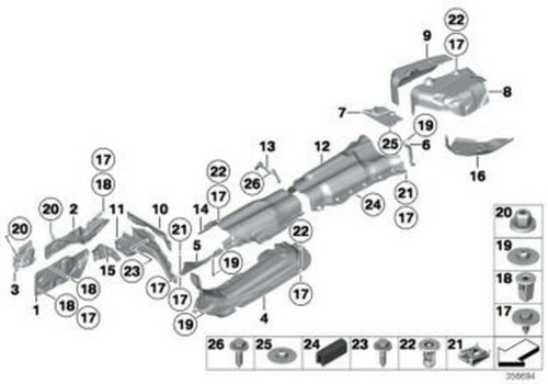 1) DH -28 BMW 51487193500 OEM Used HEAT SHIELD & SOUND PROOFING RIGHT REAR - Picture 4 of 8