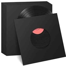 100 Pieces Vinyl Record Sleeves 45 RPM 7 Inch Black Protection Paper Covers O...