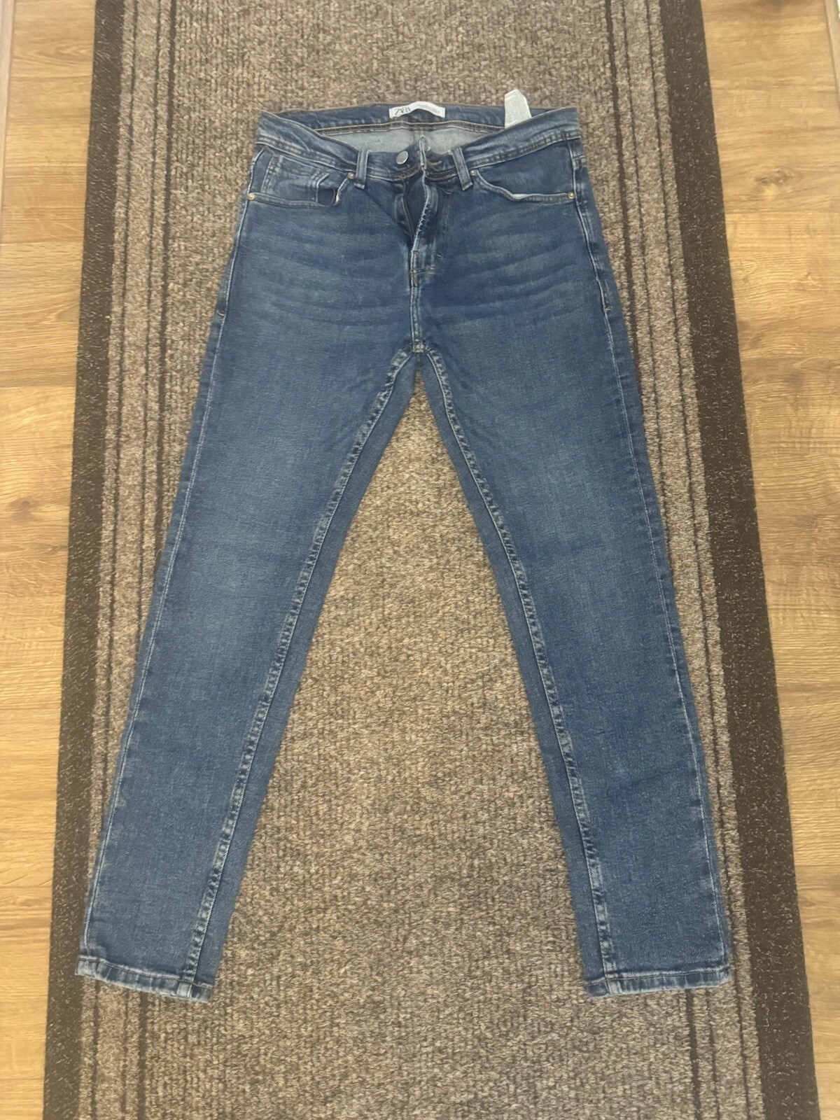 2 pairs of  Zara Man Blue Cotton Skinny Jeans Size eur40 (Uk12) Inside Leg 32