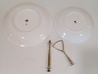 Vintage Lefton "ROSE" 2 tier Tidbit Plate/Dish set with Handle, #942N, JAPAN — photo 6