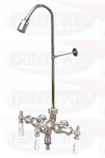 Chrome Stub Pattern Clawfoot Tub Add-A-Shower Faucet - 11512-1377