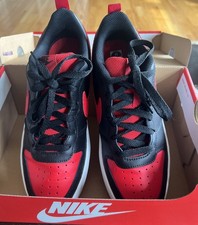 Pre-Owned Nike Court Borough Low 2 Big Kids Black Red Retro Size - 6Y Awesome