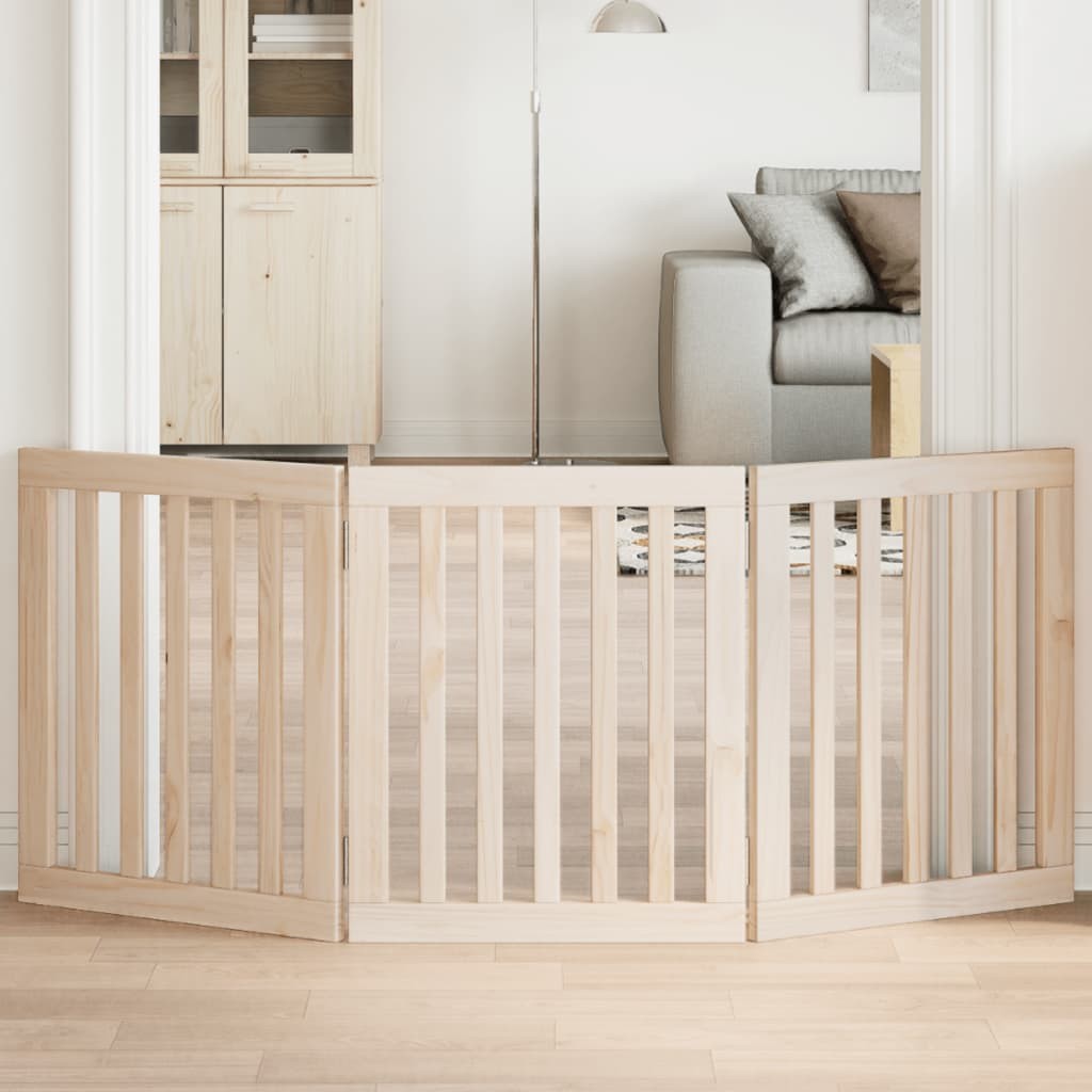Cancelletto Sicurezza Cani 150 cm Legno Pioppo | Pieghevole a 3 Ante