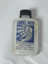 Vintage Lourdes Holy Water from FRANCE Boston Massachusetts Open Bottle