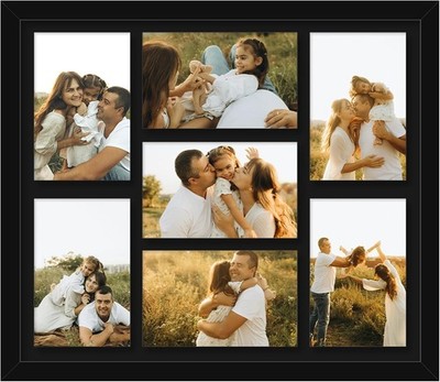 4x6 Picture Frame Collage for Wall, Display 7 Pcs 4x6 Photos with Mat or 12x1...