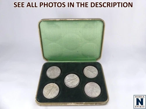 NobleSpirit Excellent Choice AU / BU 5x 1934 Walking Liberty Half Dollar Lot
