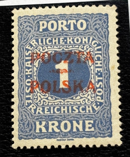 POLAND stamps 1919 Krakow Due Austrian Ovptd / MH OG / 1V260