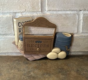 Vintage Burwood Wall Mountable Recipe Card Holder Country Kitchen Decor