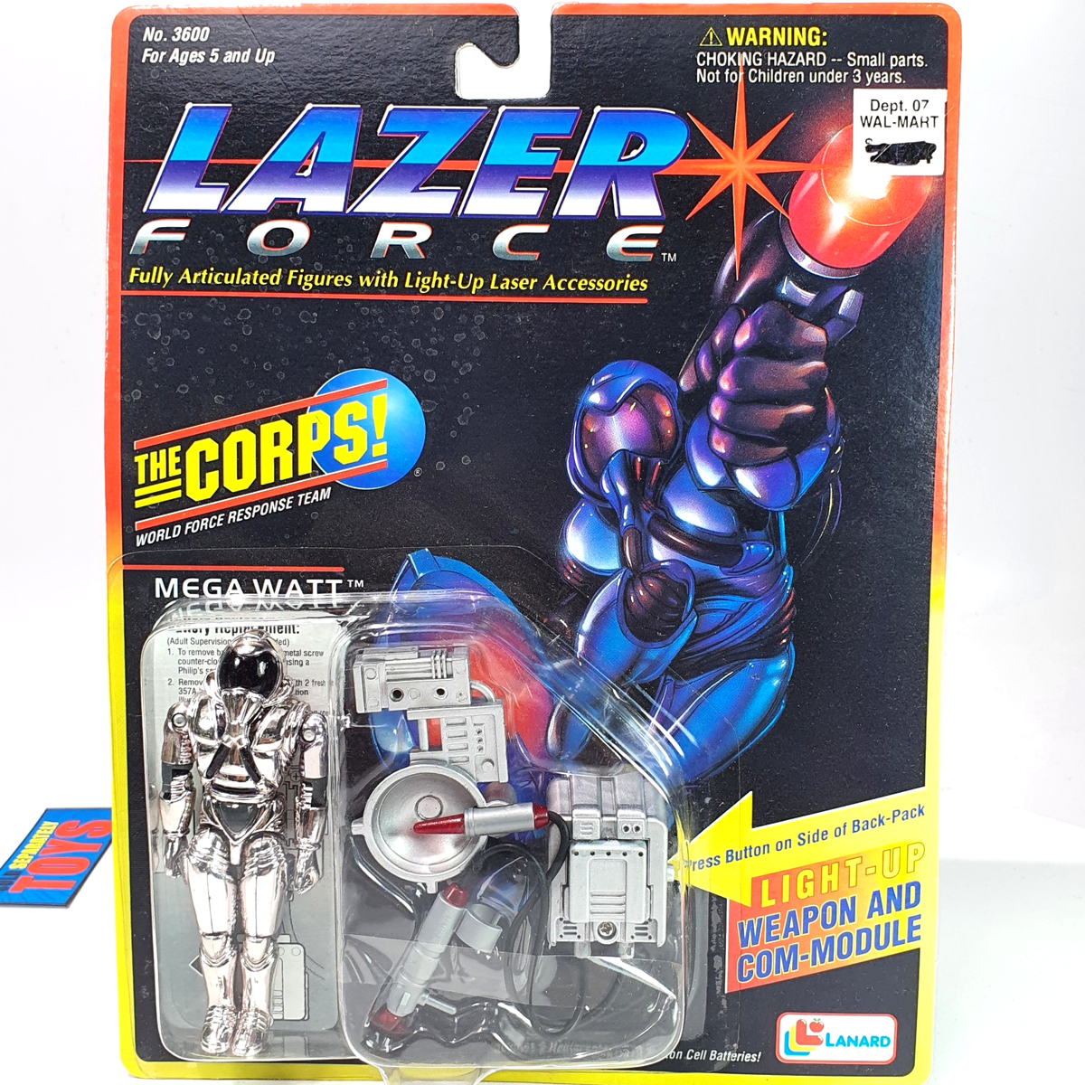 Vtg The Corps Lazer Force MEGA WATT figure SEALED moc 1994 Lanard