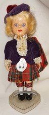 VTG ROGARK Wales Celluloid Scottish Doll-Sleepy-Eye- 6"-Tartan