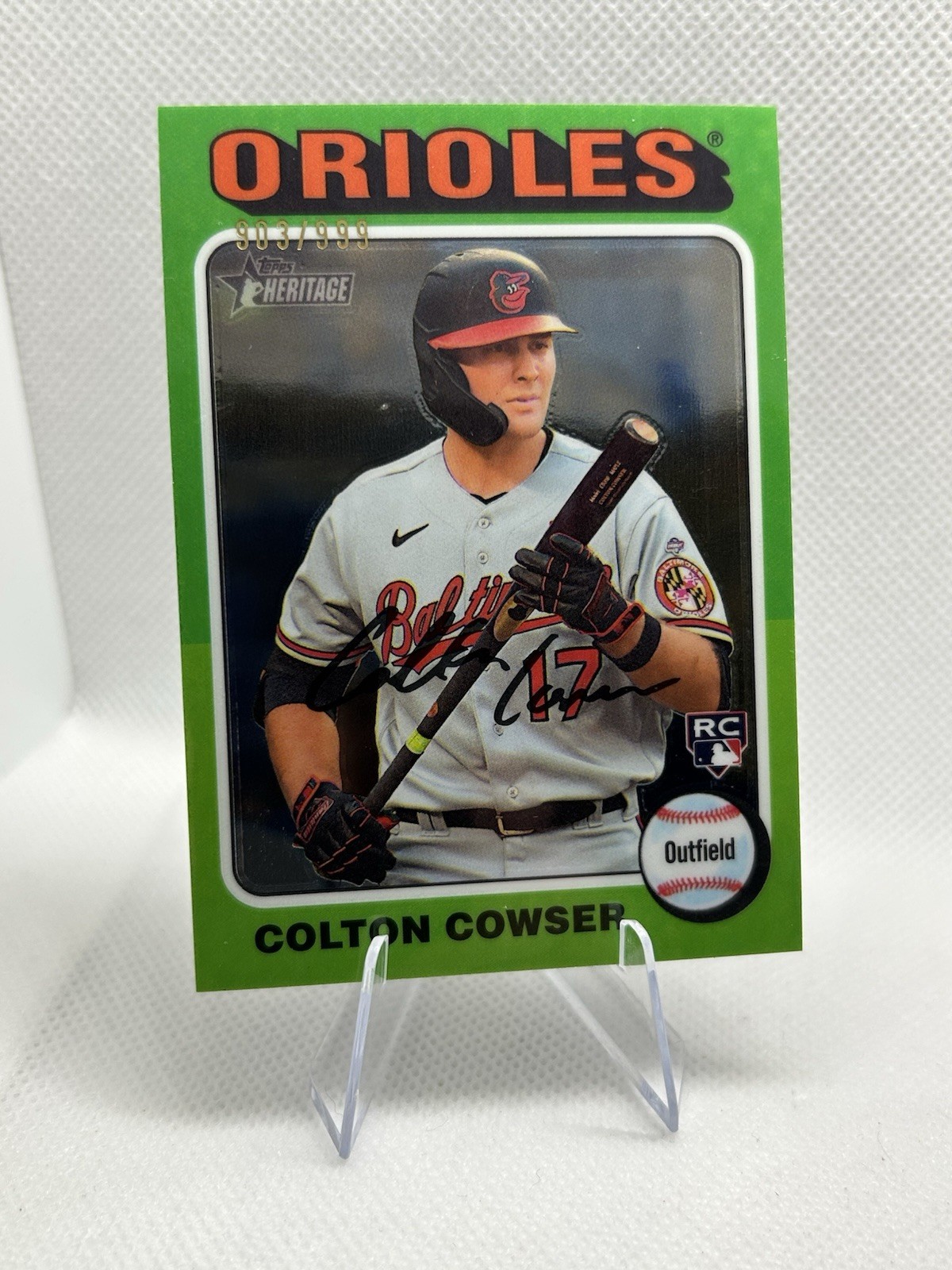 2024 Topps Heritage #388 Colton Cowser /999 RC Chrome Rookie