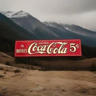 Vintage Drink Coca-Cola 5 cents In Bottles Embossed Tin Metal Sign 18” x 4.5”